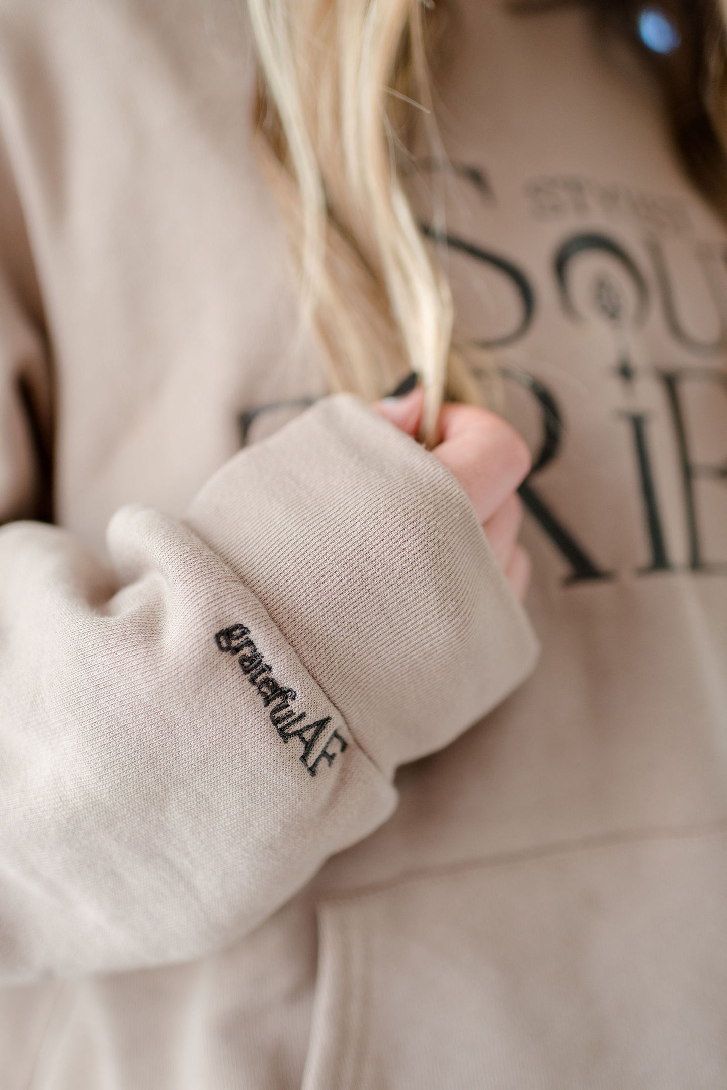 Grateful AF Hoodie - Camel